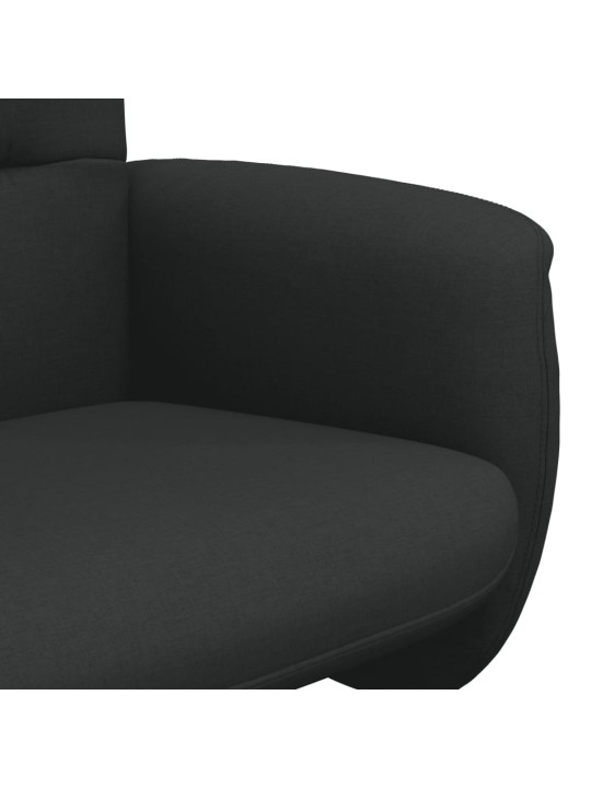 Polohovací křeslo s podnožkou černé textil