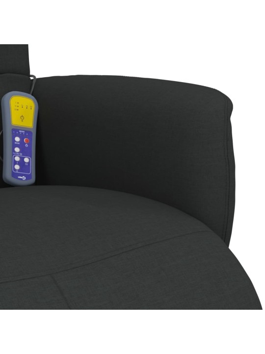 Masážní polohovací křeslo s podnožkou černé textil