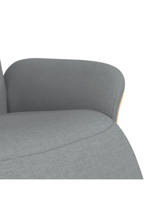 Polohovací křeslo s podnožkou světle šedé textil