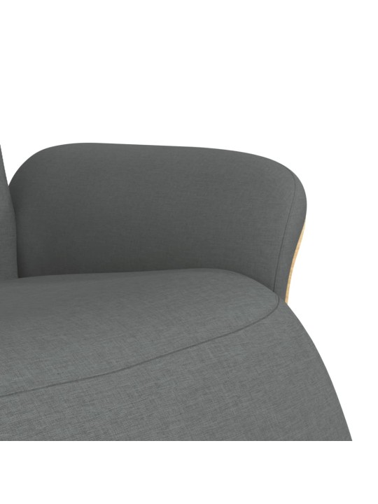 Polohovací křeslo s podnožkou tmavě šedé textil