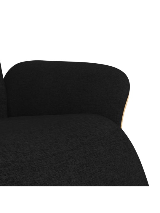 Polohovací křeslo s podnožkou černé textil