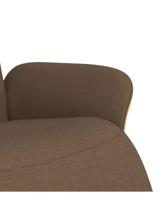 Polohovací křeslo s podnožkou hnědé textil