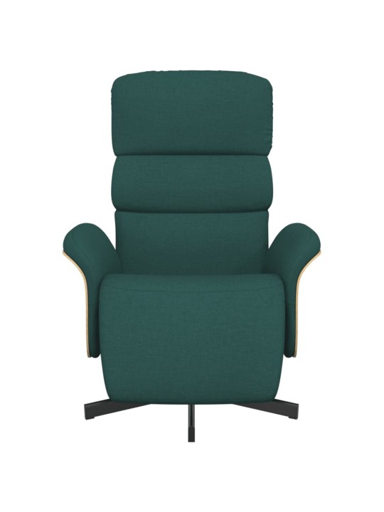 Polohovací křeslo s podnožkou tmavě zelené textil