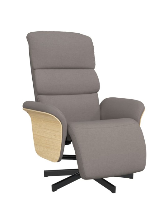 Polohovací křeslo s podnožkou taupe textil
