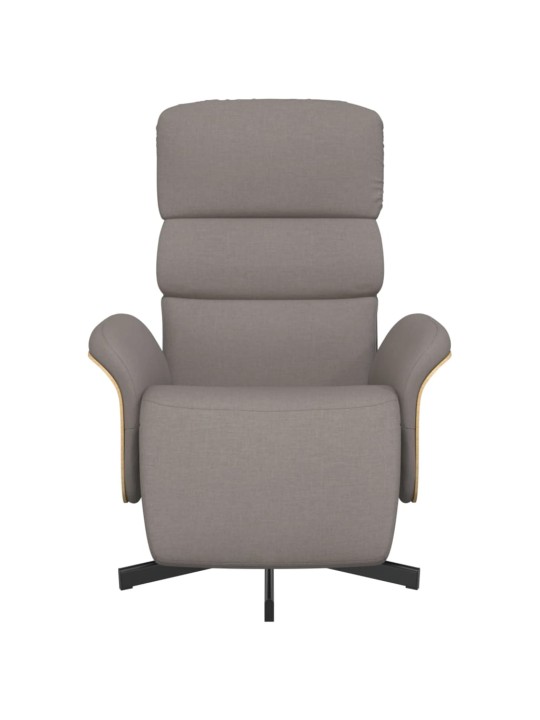 Polohovací křeslo s podnožkou taupe textil