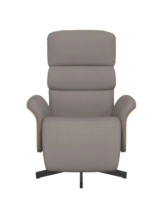 Polohovací křeslo s podnožkou taupe textil