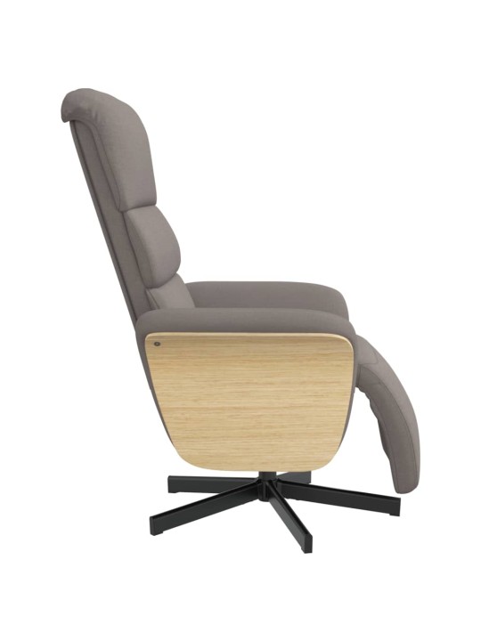 Polohovací křeslo s podnožkou taupe textil