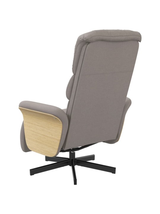 Polohovací křeslo s podnožkou taupe textil