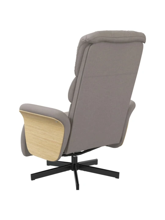 Polohovací křeslo s podnožkou taupe textil