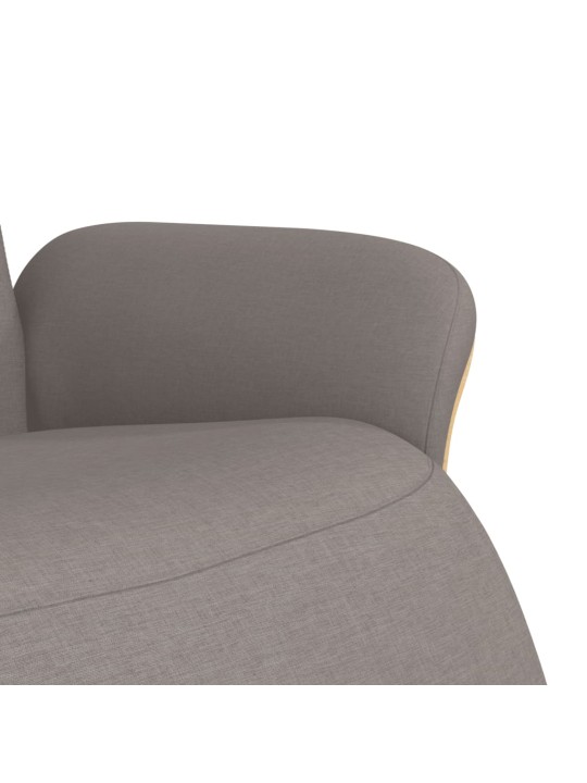 Polohovací křeslo s podnožkou taupe textil