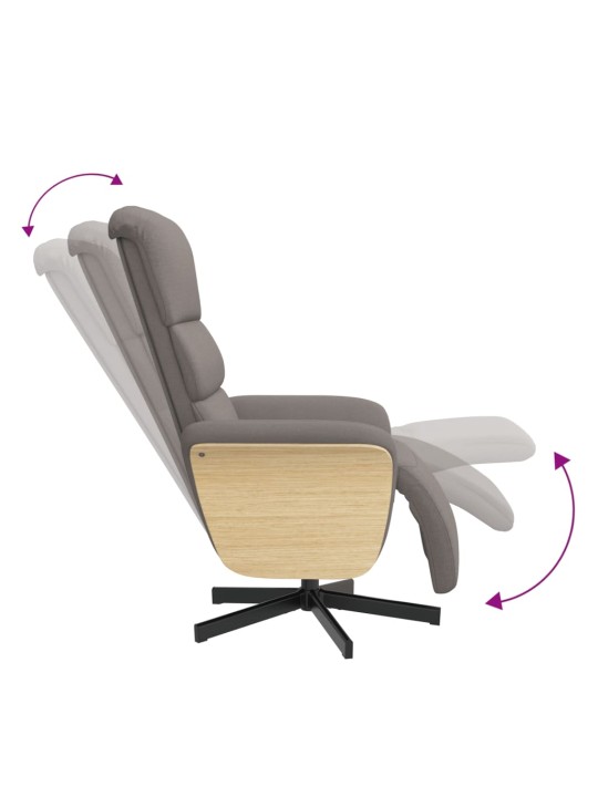 Polohovací křeslo s podnožkou taupe textil