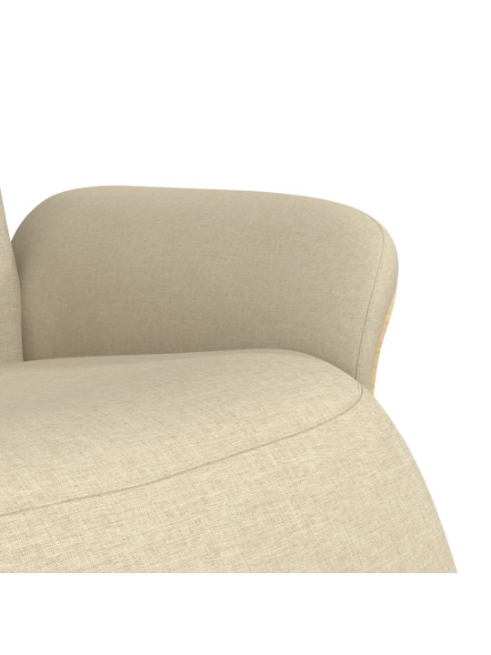 Polohovací křeslo s podnožkou krémové textil