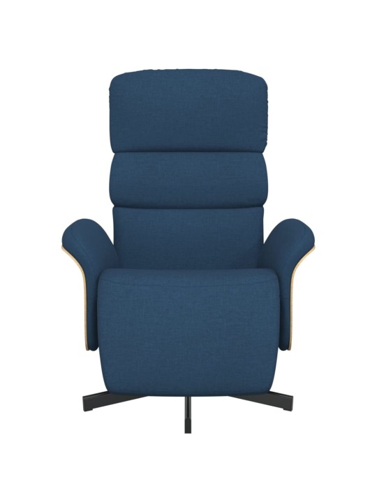 Polohovací křeslo s podnožkou modré textil