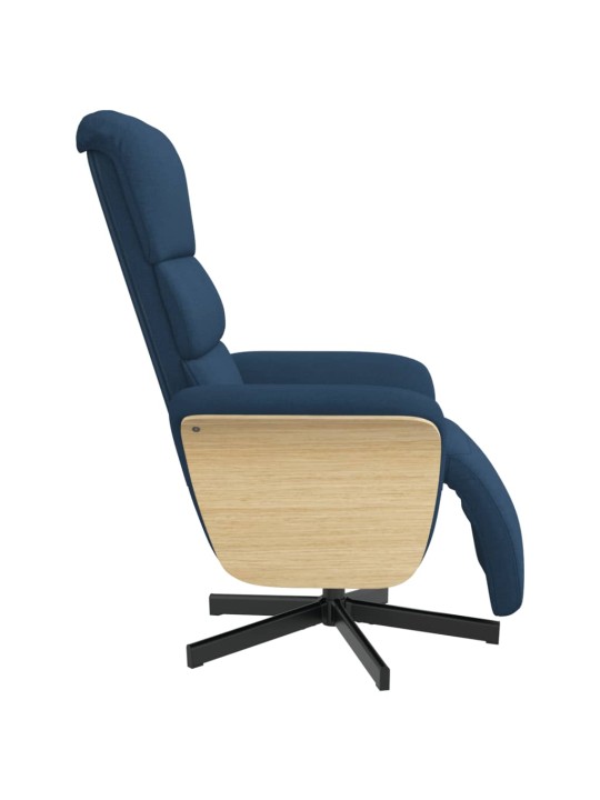 Polohovací křeslo s podnožkou modré textil