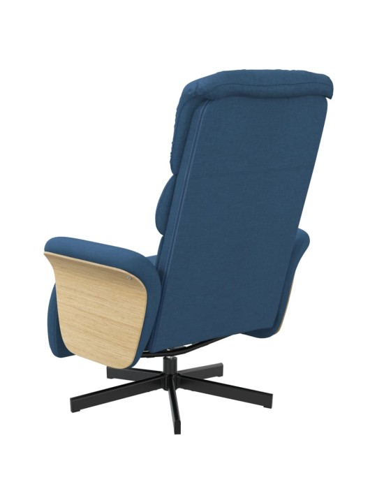 Polohovací křeslo s podnožkou modré textil
