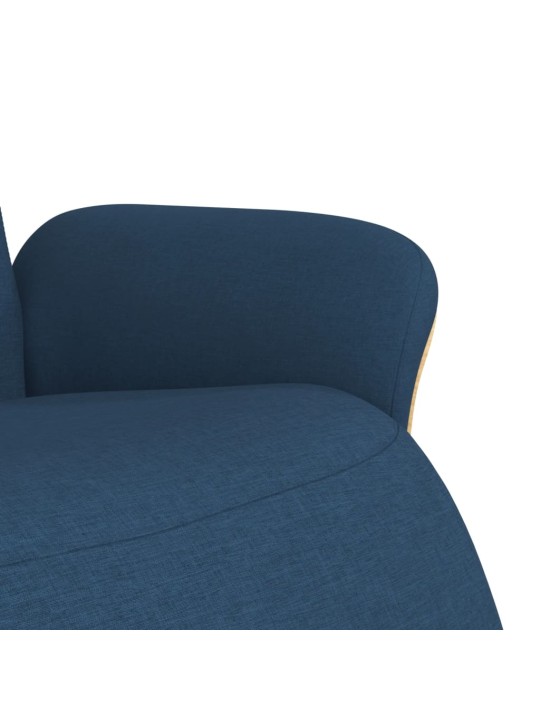 Polohovací křeslo s podnožkou modré textil