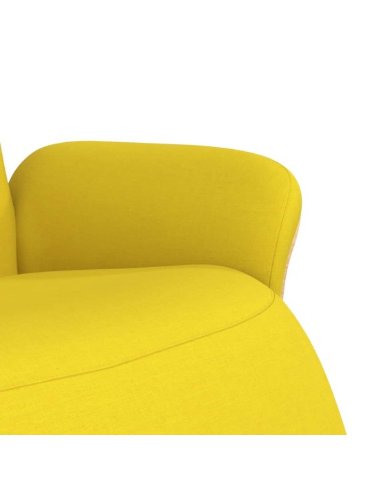 Polohovací křeslo s podnožkou světle žluté textil