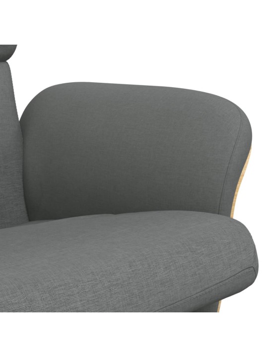 Polohovací křeslo s podnožkou tmavě šedé textil