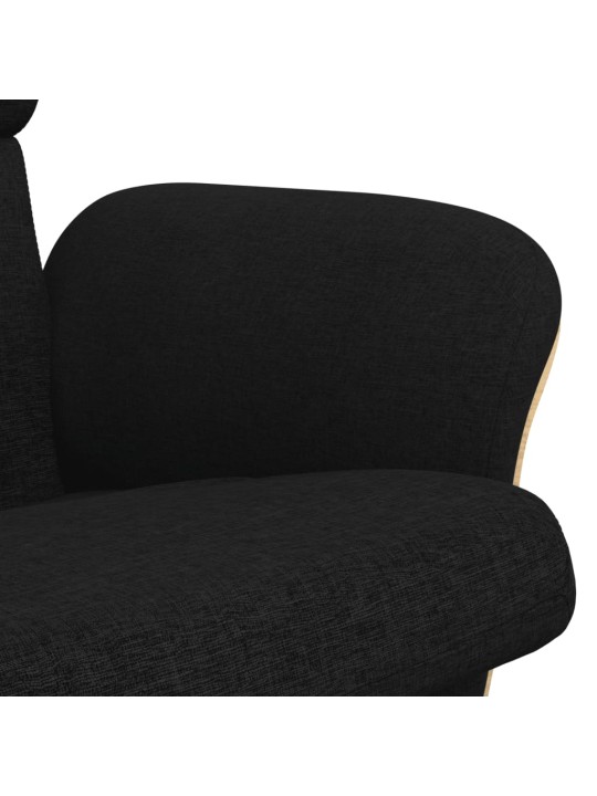 Polohovací křeslo s podnožkou černé textil