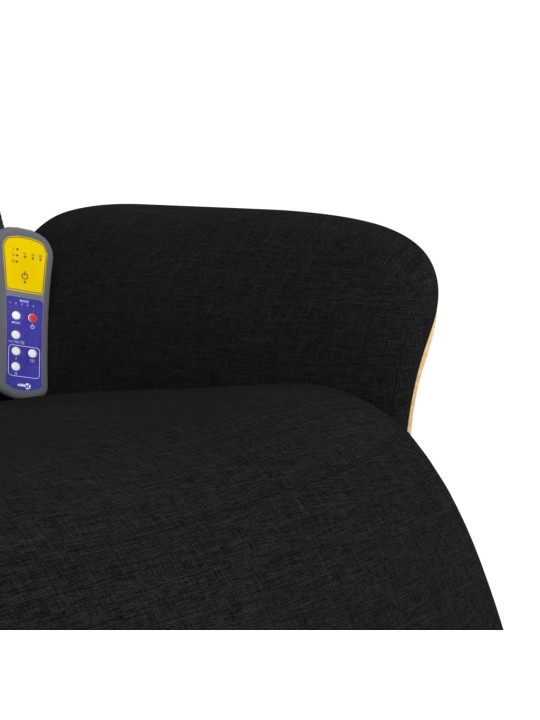Masážní polohovací křeslo s podnožkou černé textil