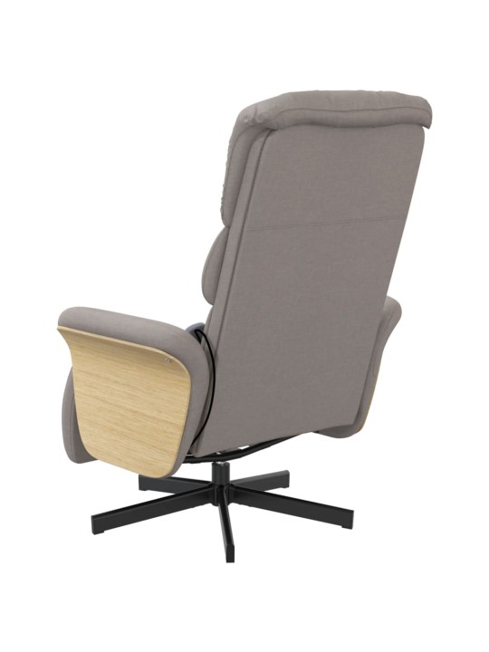 Masážní polohovací křeslo s podnožkou taupe textil
