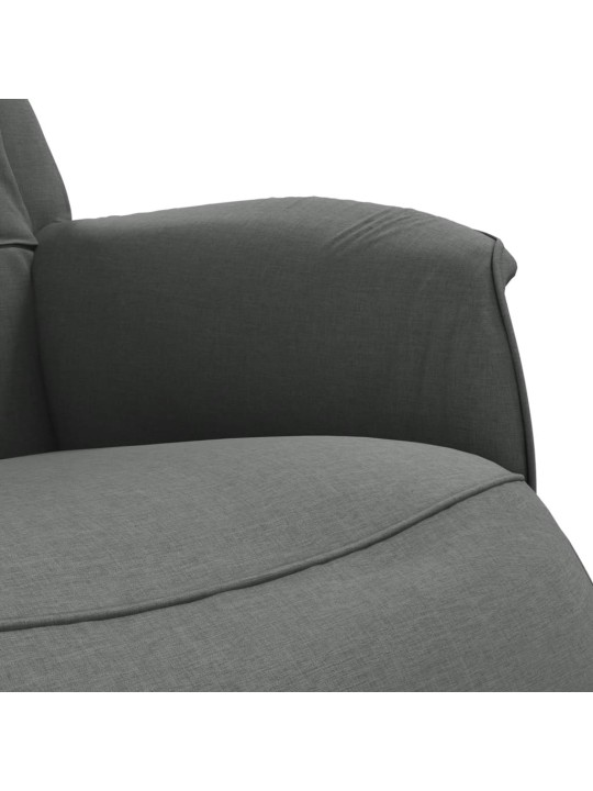 Polohovací křeslo s podnožkou tmavě šedé textil