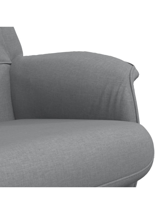 Polohovací křeslo s podnožkou světle šedé textil