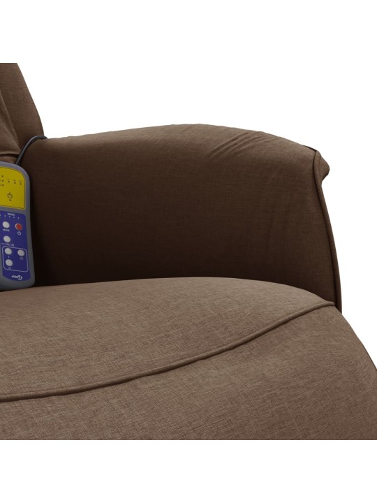 Masážní polohovací křeslo s podnožkou hnědé textil