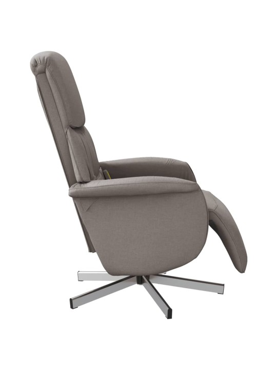 Masážní polohovací křeslo s podnožkou taupe textil