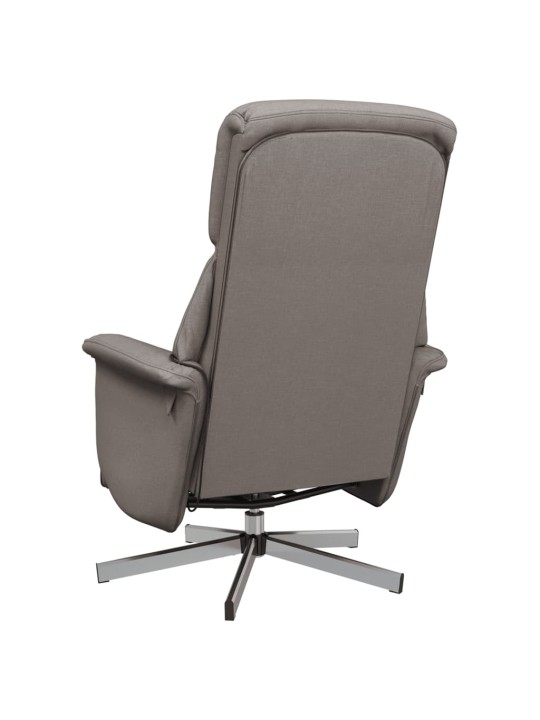Masážní polohovací křeslo s podnožkou taupe textil
