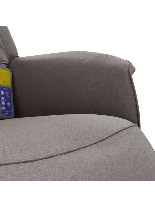 Masážní polohovací křeslo s podnožkou taupe textil