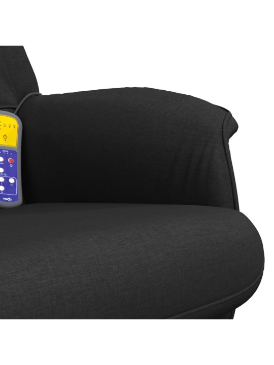Masážní polohovací křeslo s podnožkou černé textil