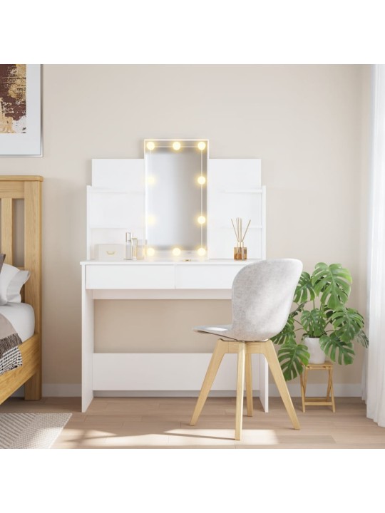 Toaletní stolek s LED osvětlením bílý 96 x 40 x 142 cm