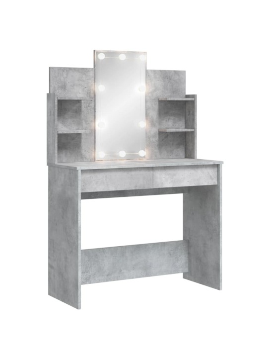 Toaletní stolek s LED osvětlením betonově šedý 96 x 40 x 142 cm