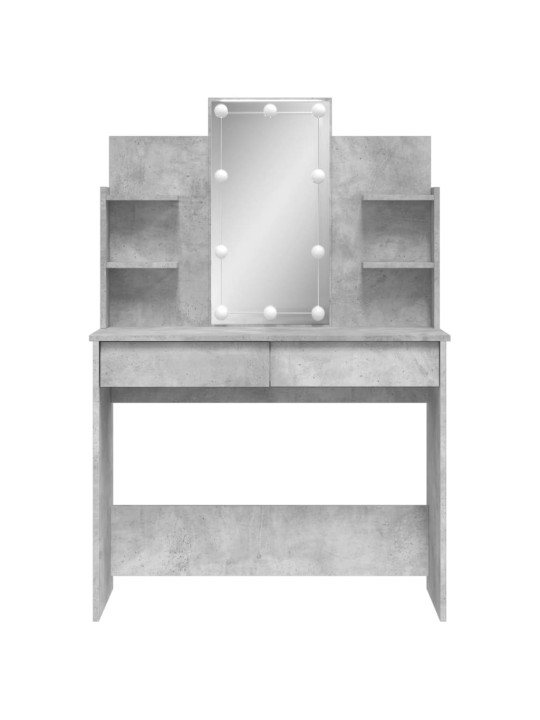 Toaletní stolek s LED osvětlením betonově šedý 96 x 40 x 142 cm