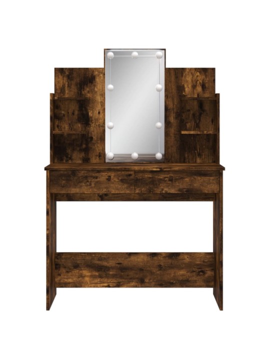 Toaletní stolek s LED osvětlením kouřový dub 96 x 40 x 142 cm