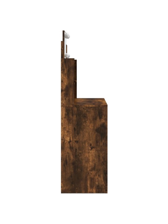 Toaletní stolek s LED osvětlením kouřový dub 96 x 40 x 142 cm