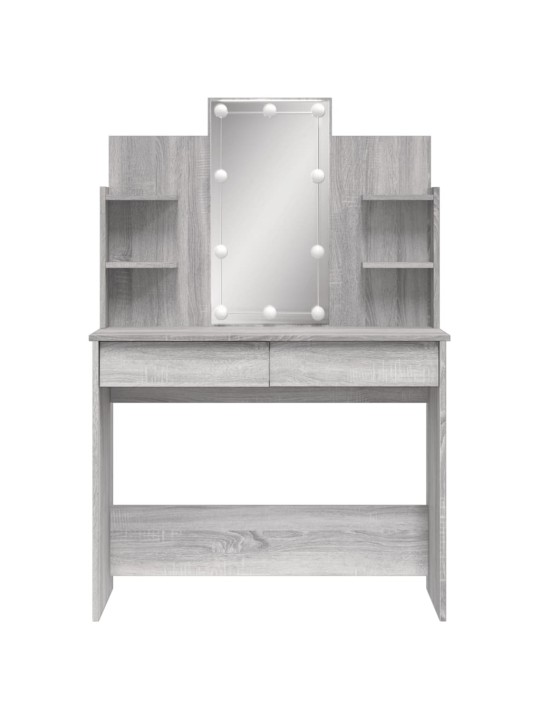 Toaletní stolek s LED osvětlením šedý sonoma 96 x 40 x 142 cm