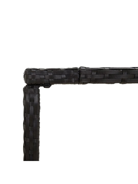 7dílný zahradní barový set s poduškami černý polyratan