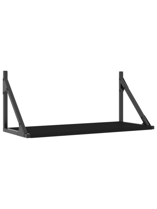 Nástěnné police 2 ks černé 60 x 25 x 25,5 cm kompozitní dřevo
