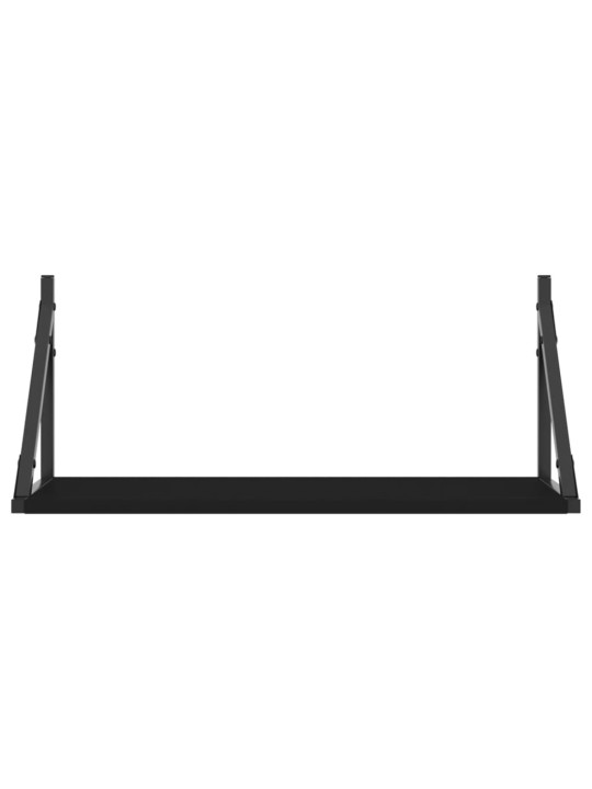 Nástěnné police 2 ks černé 60 x 25 x 25,5 cm kompozitní dřevo