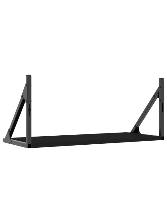 Nástěnné police 2 ks černé 60 x 25 x 25,5 cm kompozitní dřevo