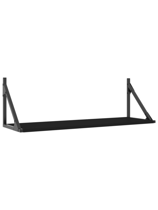 Nástěnné police 2 ks černé 80 x 25 x 25,5 cm kompozitní dřevo