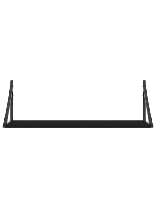 Nástěnné police 2 ks černé 80 x 25 x 25,5 cm kompozitní dřevo