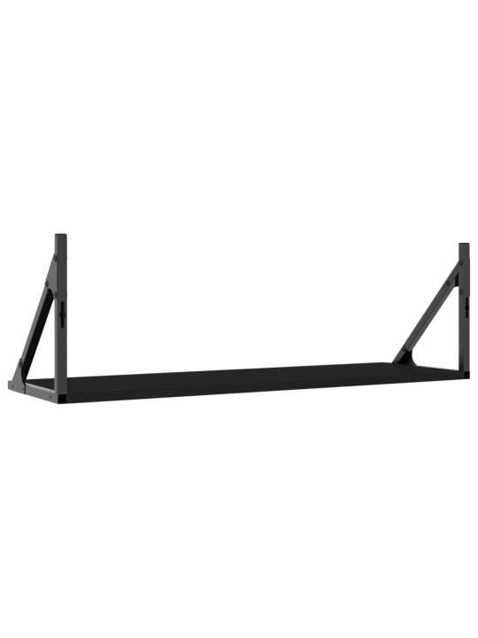 Nástěnné police 2 ks černé 80 x 25 x 25,5 cm kompozitní dřevo