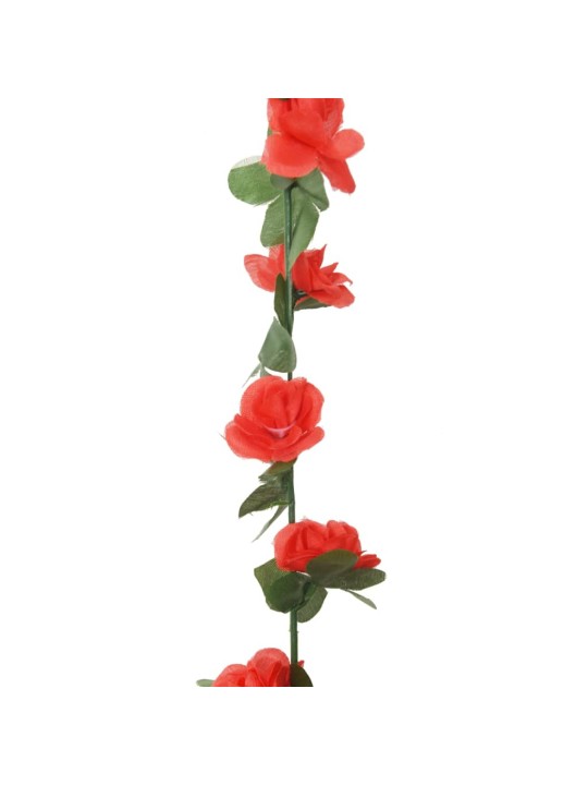Vánoční květinové girlandy 6 ks červené 250 cm