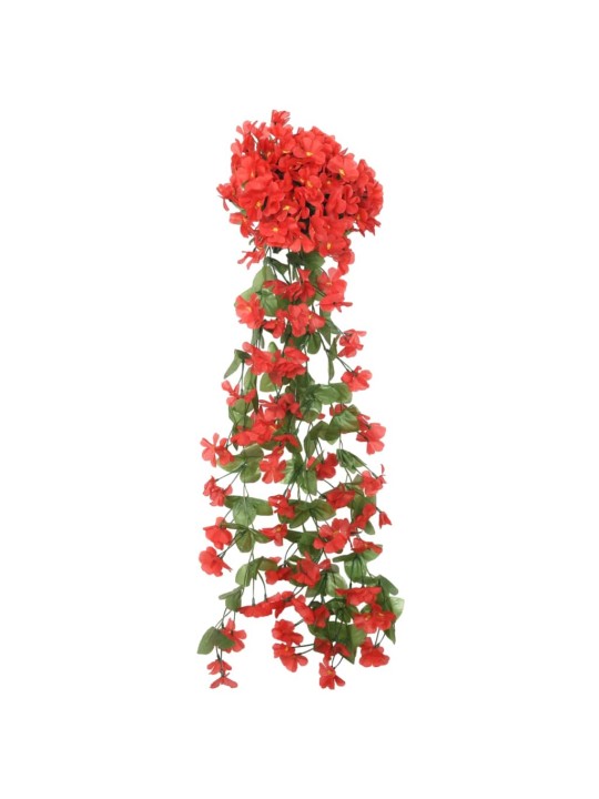 Vánoční květinové girlandy 3 ks červené 85 cm