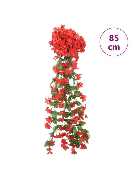 Vánoční květinové girlandy 3 ks červené 85 cm