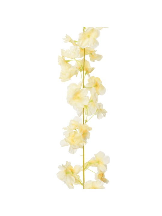 Vánoční květinové girlandy 6 ks champagne 180 cm
