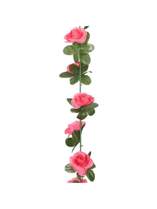 Vánoční květinové girlandy 6 ks červenorůžové 240 cm